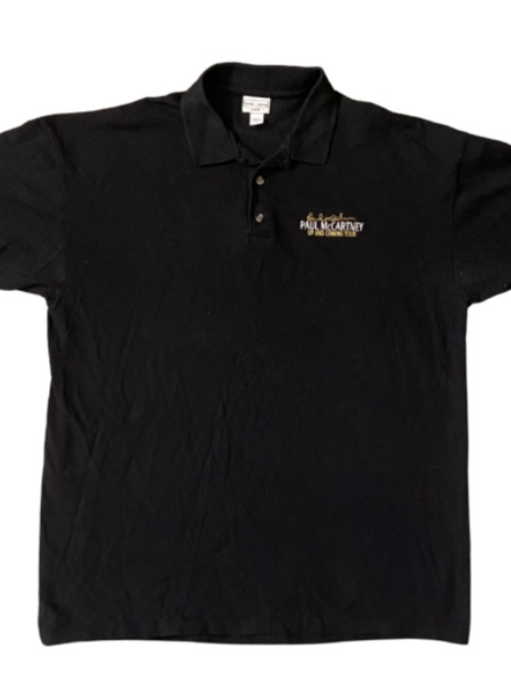 Paul McCartney Up and Coming Tour Anvil Cotton Deluxe  Men’s Black Polo Size XL